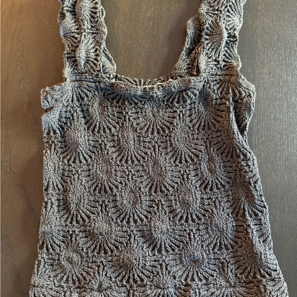 Free people Gray Textured Women's Top